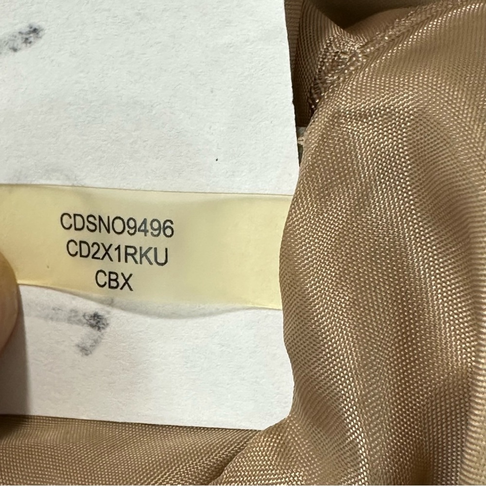 CALVIN KLEIN Dress Color Block Tan Black Lined Sheath Career Sz 10 sleev… - Picture 11 of 12